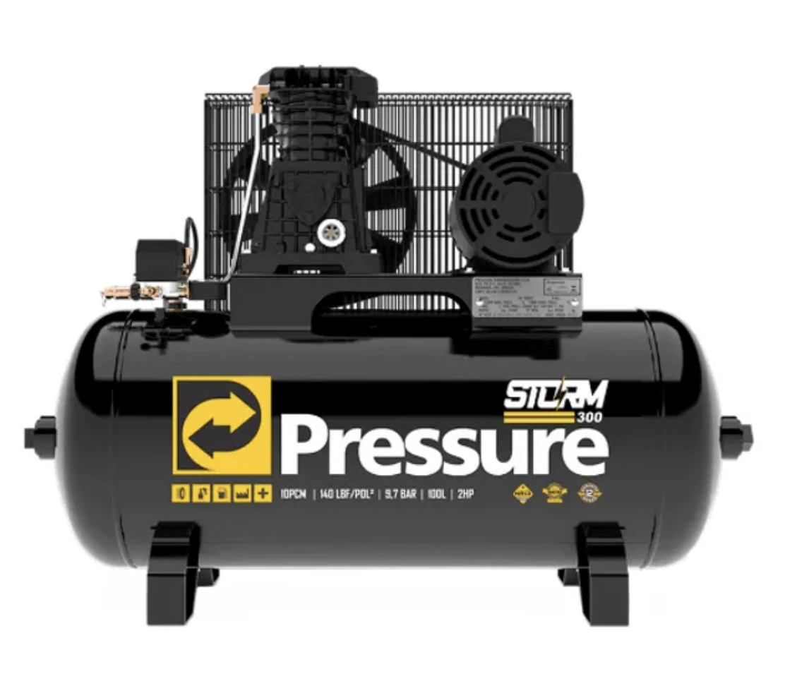 Compressor de Ar 10PCM | 100L | 140PSI 110/220V | PRESSURE