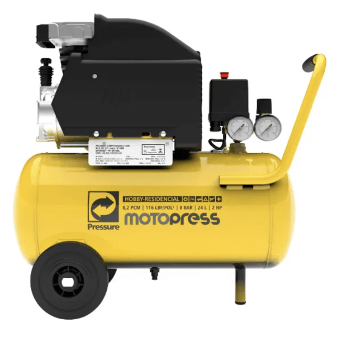 Motocompressor de Ar 8PCM | 24L | 120PSI | PRESSURE | MOTOPRESS